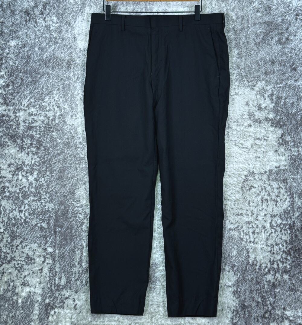 J Crew Ludlow Slim Trouser Pants 34 x 29 Mens Black Loro Piana Wool